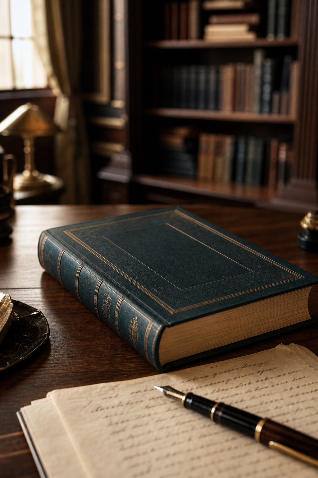 A manuscript on a private writing desk